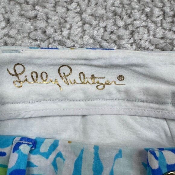 Lilly Pulitzer The Callahan Stretch Shorts 5" Blue White Print - Picture 4 of 7